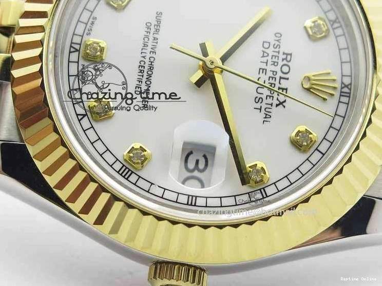 0228 DateJust II 41mm SS YG BP Maker Best Edition White Diam Dial On Jubilee Bracelet A ModernLook 3663
